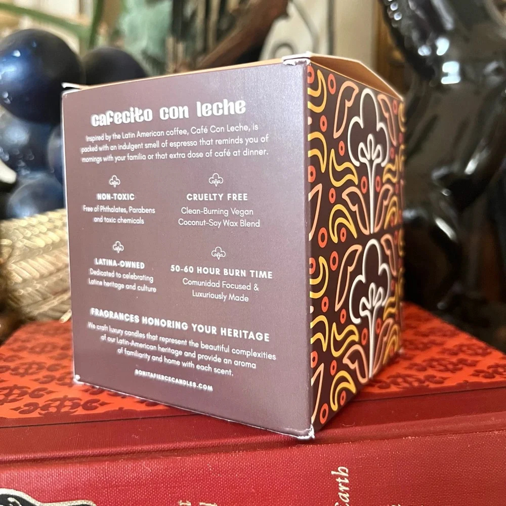 New! Bonita Fierce Cafecito Con Leche Candle  Mood: Freshly Brewed Cup of Coffee